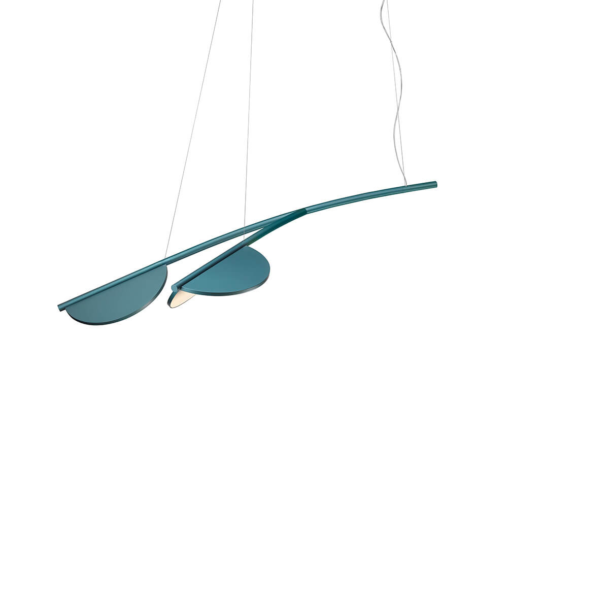 Flos Almendra Organic S2 Y Short LED Pendelleuchte, blau metallisiert (©Flos)