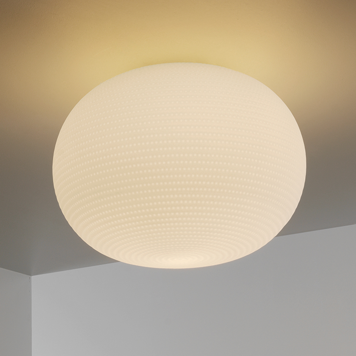 Fontana Arte Bianca Wand- / Deckenleuchte, Ø: 50 cm, weiß satiniert