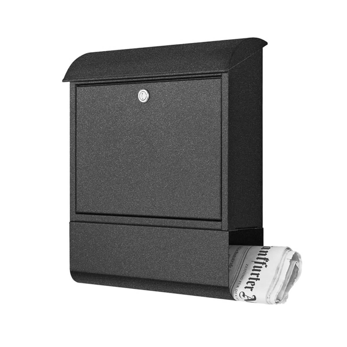 Heibi 43802 Briefkasten mit Zeitungsfach, grafitgrau