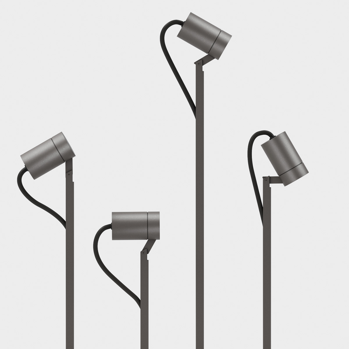 IP44.DE Piek Spot 25, 50 und 100 LED Spießstrahler, cool brown (braun), mit verstellbarem Leuchtenkopf ausgestattet