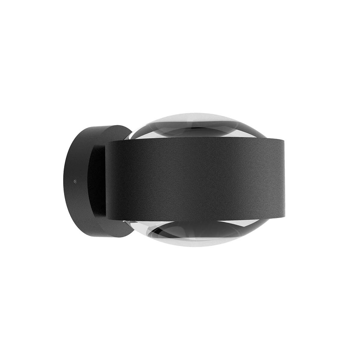 Top Light Puk Maxx Wall Outdoor LED Wandleuchte, Gehäuse, schwarz matt feinstrukturiert, mit Linse klar / Linse klar (nicht inbegriffen)