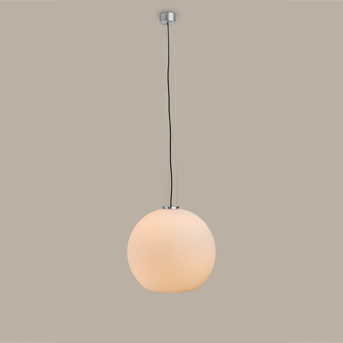 Holtkötter Golyo Pendelleuchte, Aluminium matt / Opalglas in Plissee-Optik