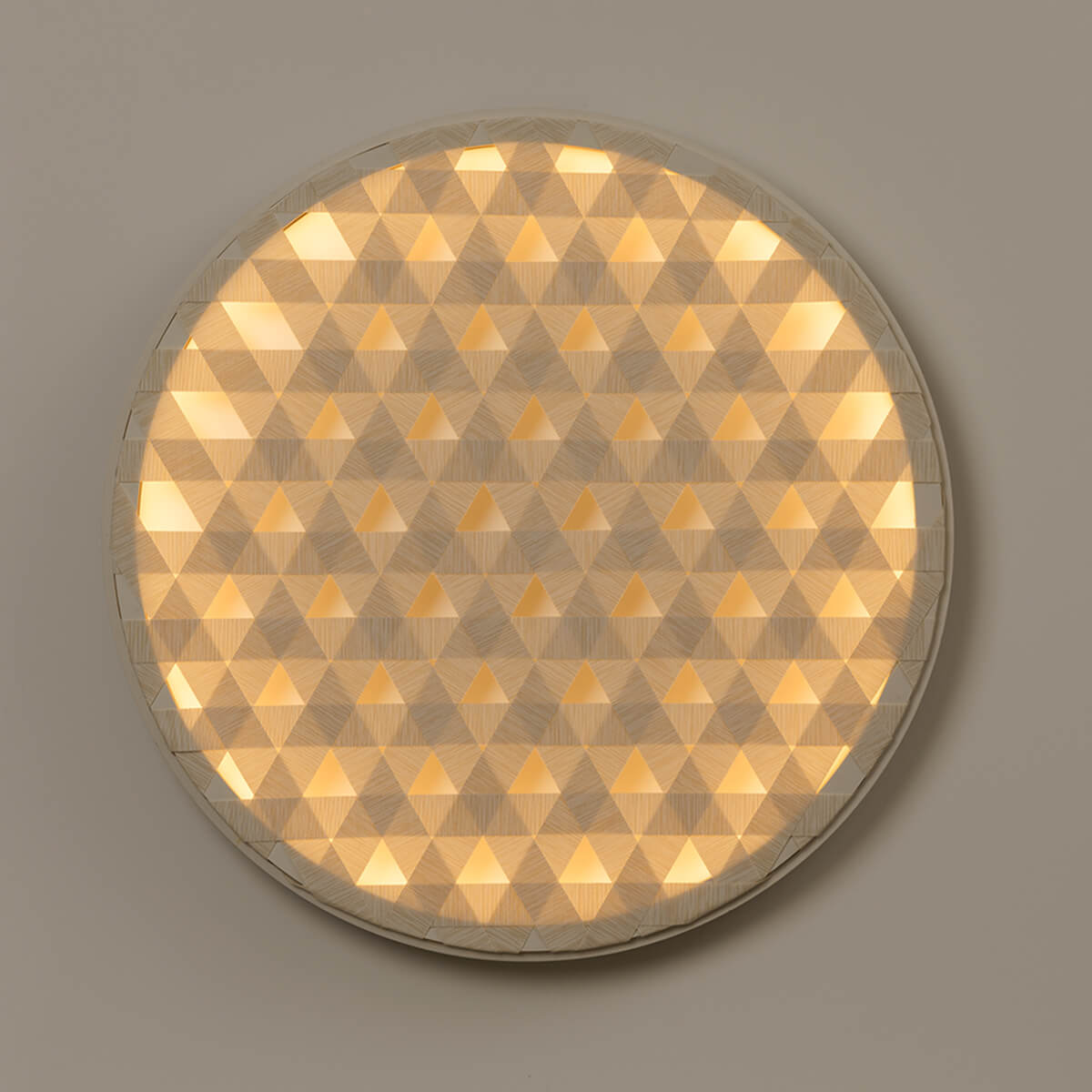 Milan, Loom LED Wandleuchte, Ø: 80,4 cm, Holz / nerzfarben