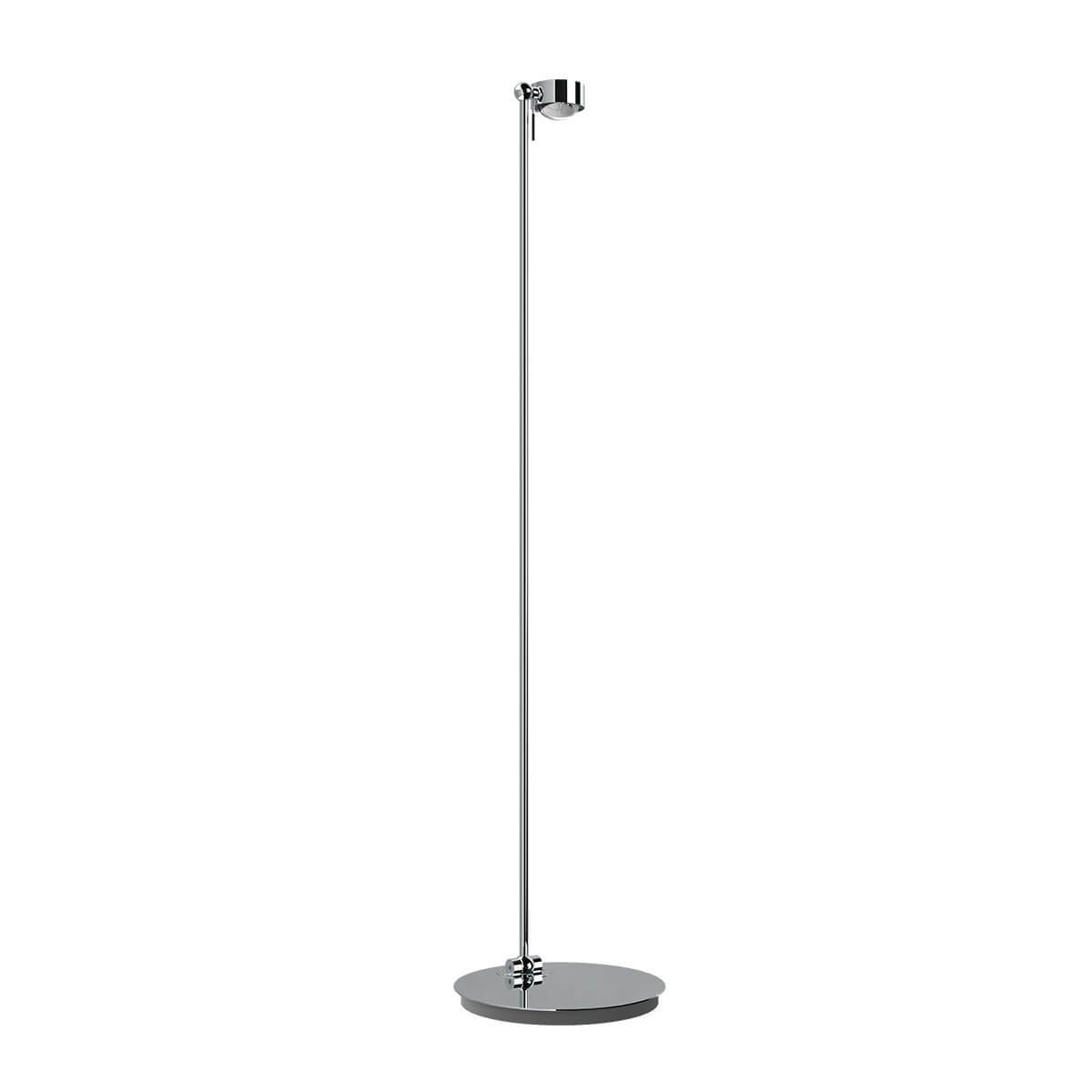 Top Light Puk Mini Floor Mini Single Stehleuchte, Gehäuse, Chrom, mit Linse klar / Glas satiniert (nicht inbegriffen)