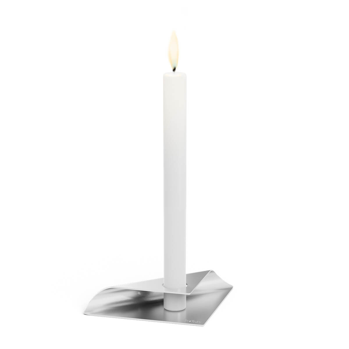 Höfats Square Candle Kerzenhalter, Silber, mit Kerze (nicht inbegriffen)