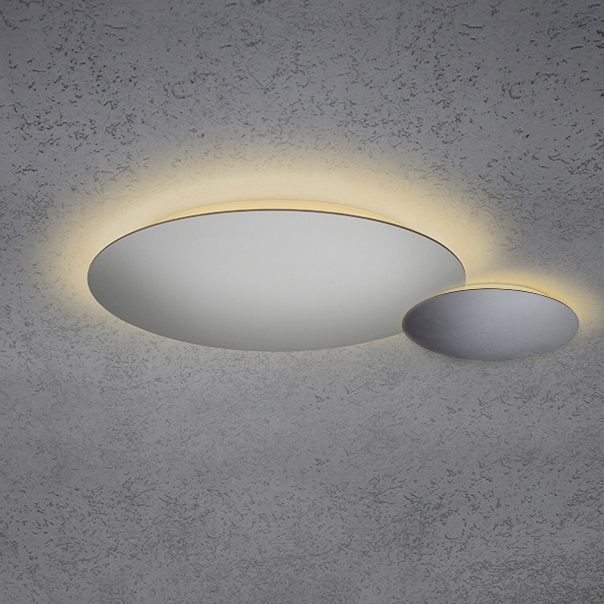Escale Blade LED Wand- / Deckenleuchte, 2-flg., Ø 44 cm, Silber matt eloxiert, Ø: 44 cm und 24 cm, anthrazit
