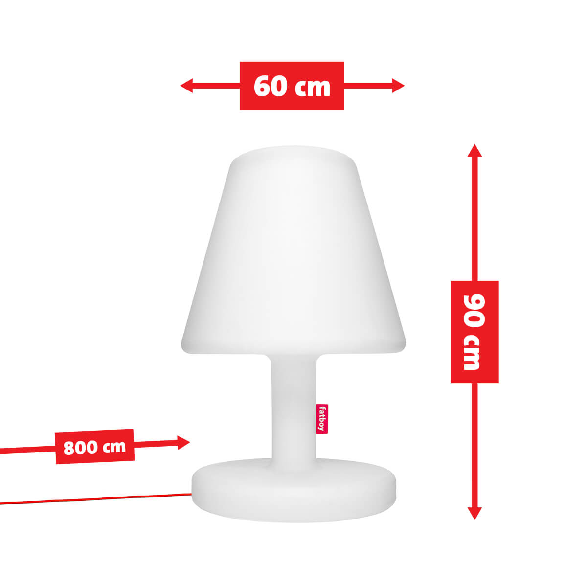 Fatboy Edison the Grand LED Stehleuchte, Maßzeichnung