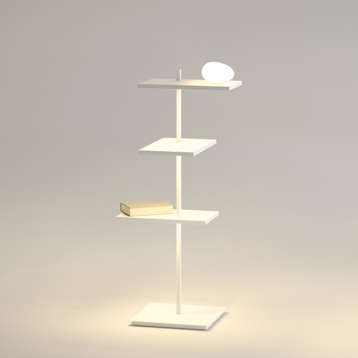 Vibia Suite 6011 Stehleuchte, mit Glasdiffusor, weiß matt (Dekoration nicht inbegriffen)
