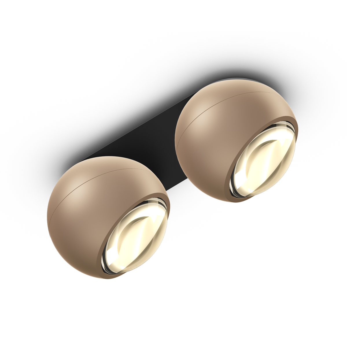 Occhio io giro doppio Volt C LED Deckenstrahler, 2700 K, golden / schwarz matt