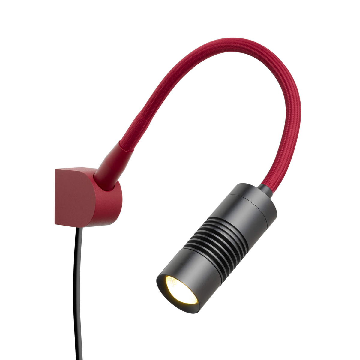 Oligo A Little Bit Colour LED Wandleuchte, rot matt, Kopf: schwarz matt