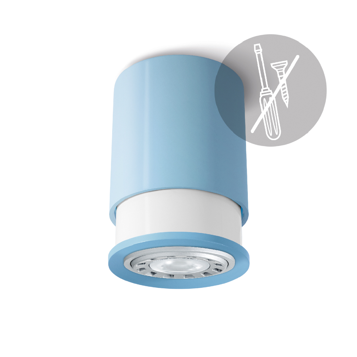 Twister Lighting Twister Colours Spot Deckenleuchte, blau (Leuchtmittel nicht inbegriffen)