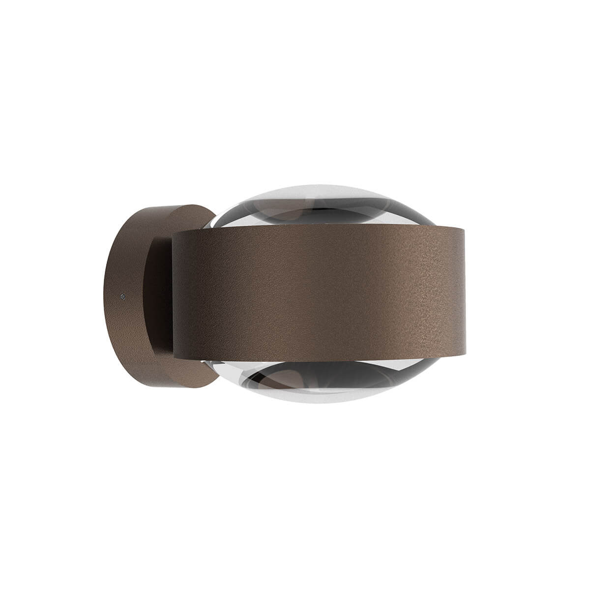 Top Light Puk Maxx Wall Outdoor LED Wandleuchte, Gehäuse, softbraun matt feinstrukturiert, mit Linse klar / Linse klar (nicht inbegriffen)