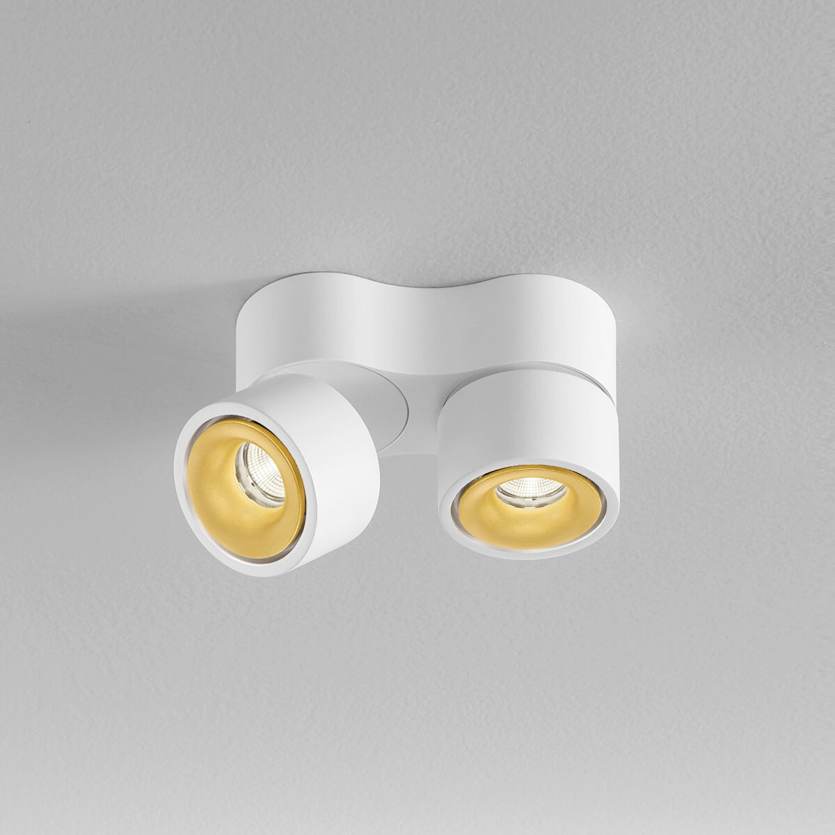 Egger Licht DLS Lighting Clippo Duo LED Wand- / Deckenstrahler, Dim-to-Warm, weiß / Gold