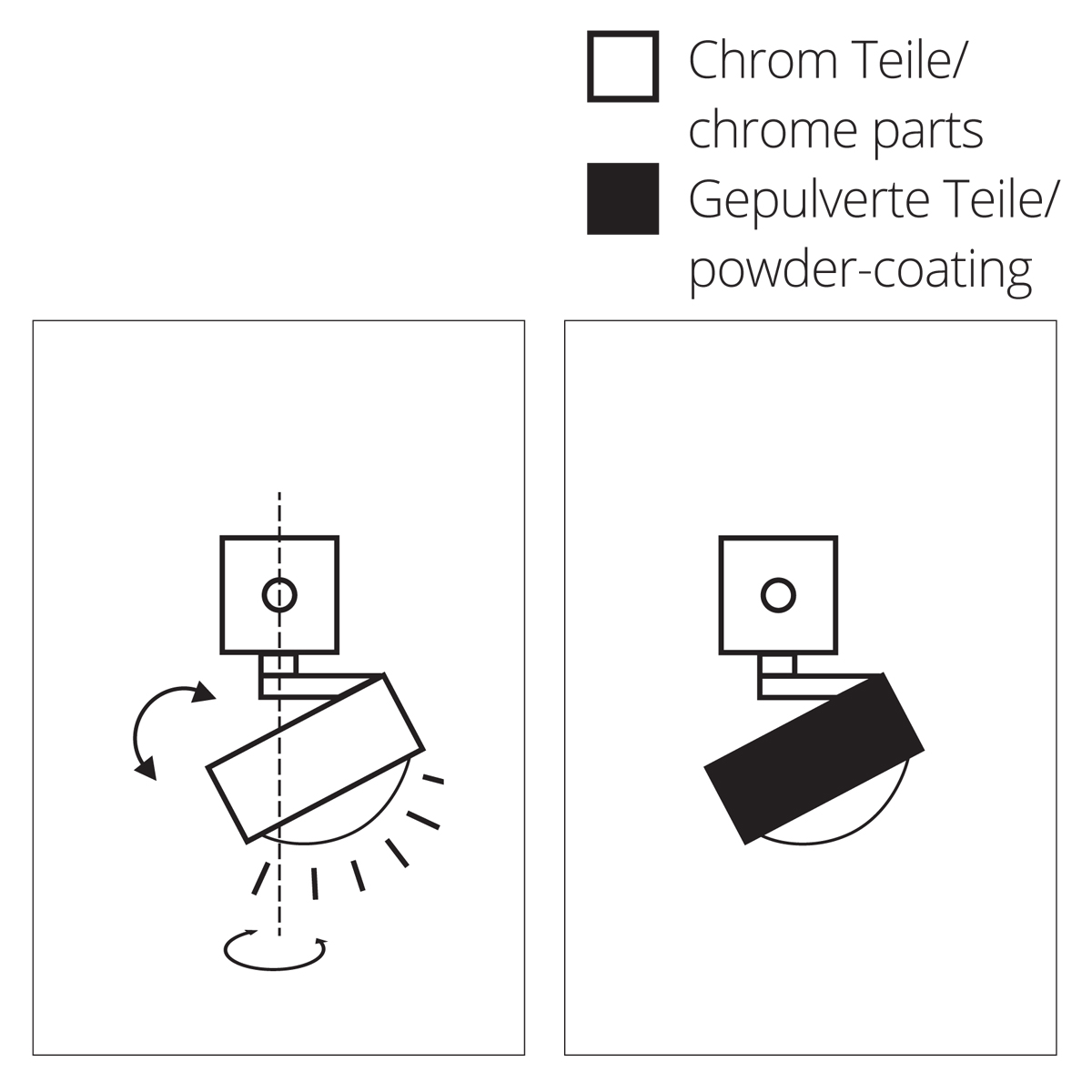 Top Light Puk Choice Move Deckenleuchte, 45 cm, Oberflächenbeschaffenheit