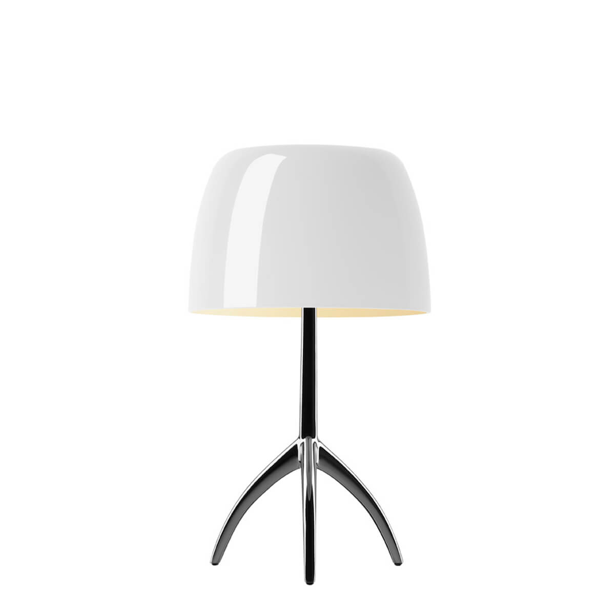 Foscarini Lumiere Piccola Tavolo, mit Dimmer, schwarzchrom / warmweiß (ausgeschaltet)