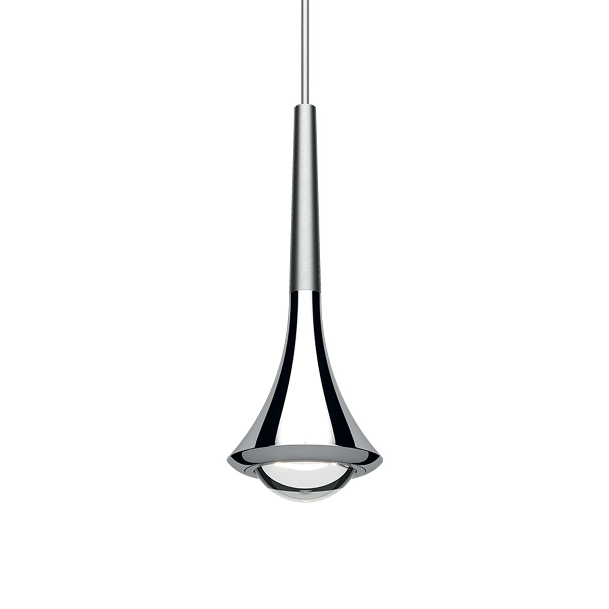 Lodes Rain LED Pendelleuchte, 3-flg., 3000 K, die Abbildung zeigt ein Pendel in Chrom