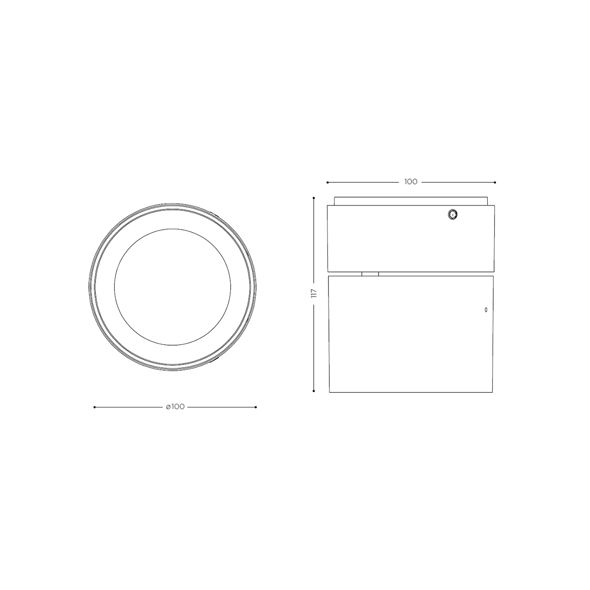 IP44.DE Pro R LED Deckenleuchte, Maßzeichnung