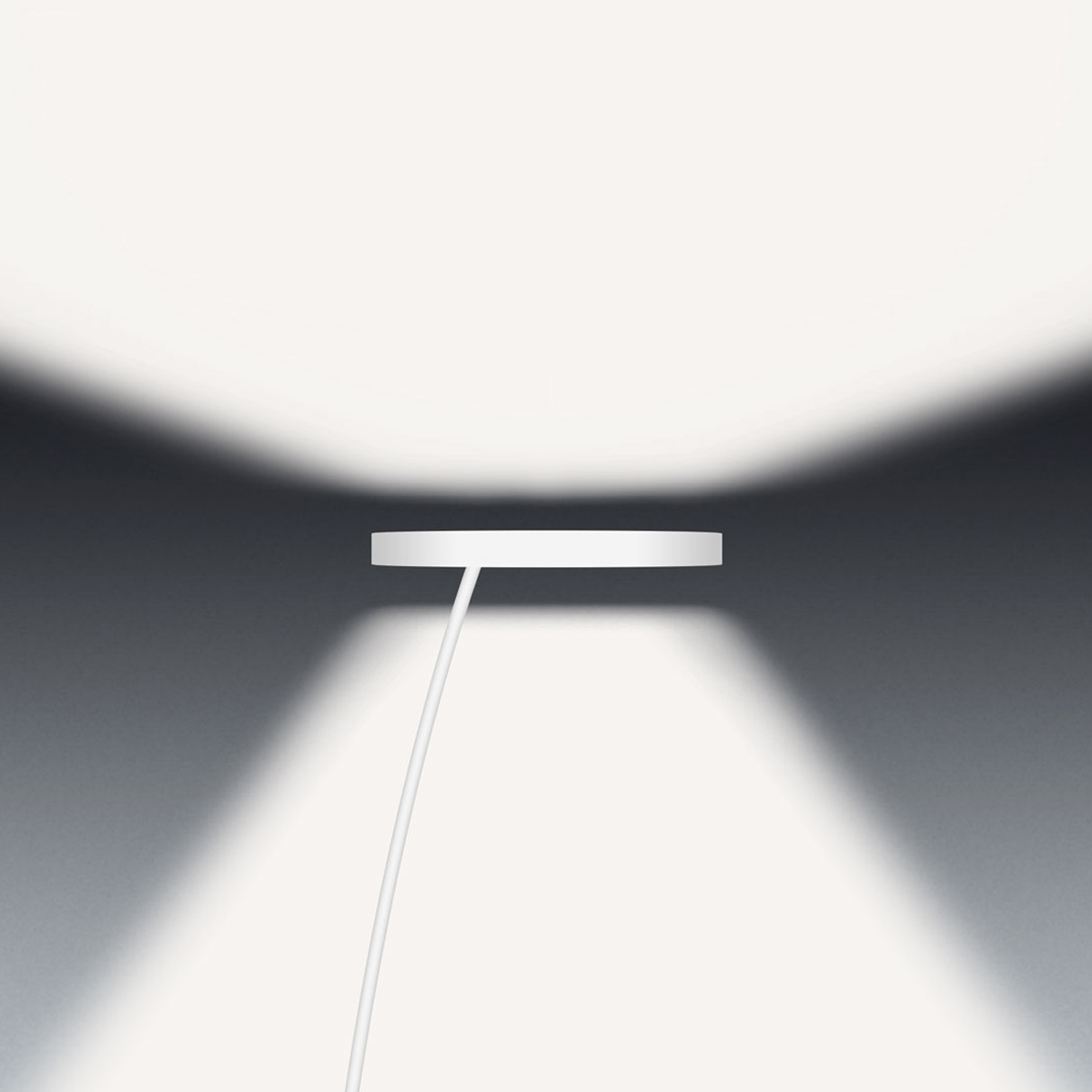 Occhio Mito raggio Stehleuchte, weiß matt, Lichtwirkung "wide" (breit abstrahlendes Licht nach oben und unten)