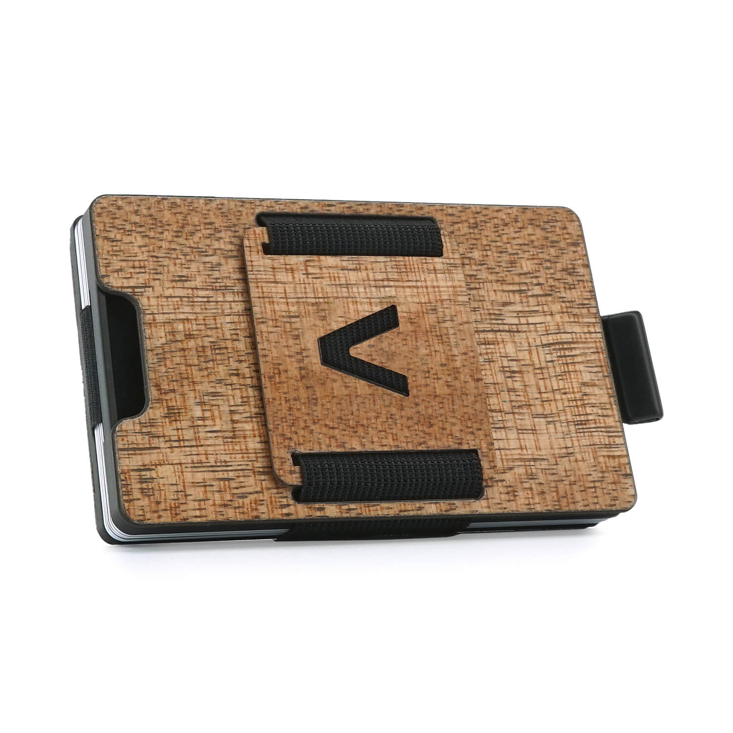 Aviator Wallet Wood x Carbon Fiber Slide Slim Wallet Geldbörse, inkl. Wood x Carbon Fiber Cash Clip (Rückseite)