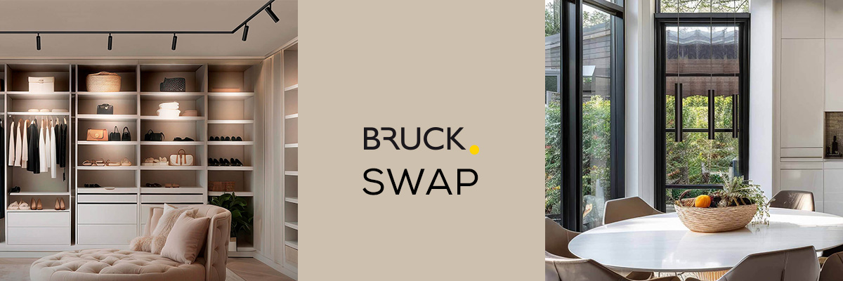 Bruck Swap Systemleuchten in Ankleide, Küche und Essbereich