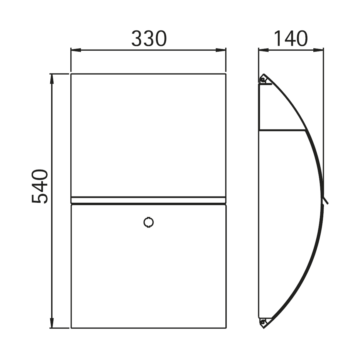 690755 Wandbriefkasten mit Zeitungsfach