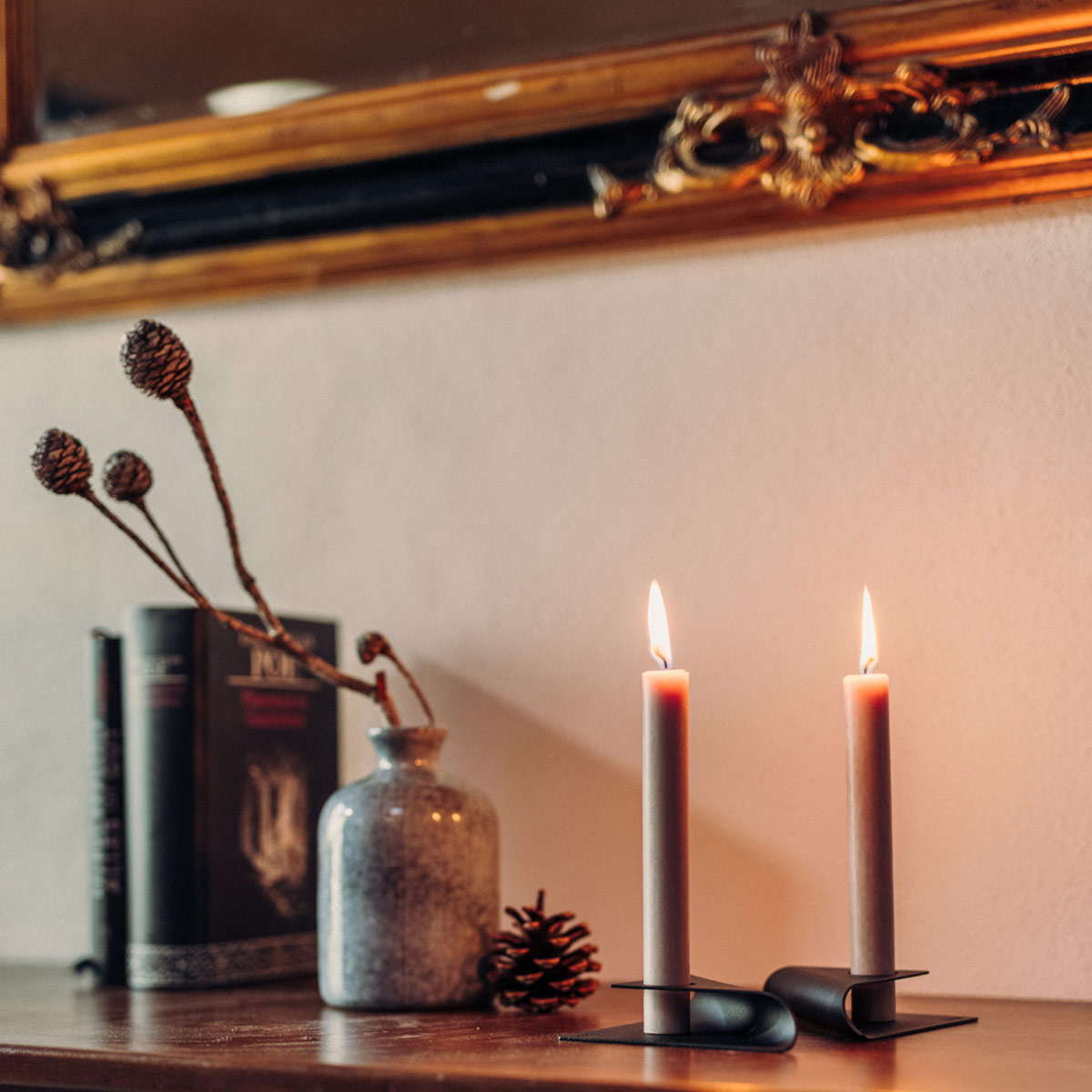 Höfats Square Candle Kerzenhalter, 2 Stück, schwarz (Kerzen nicht inbegriffen)