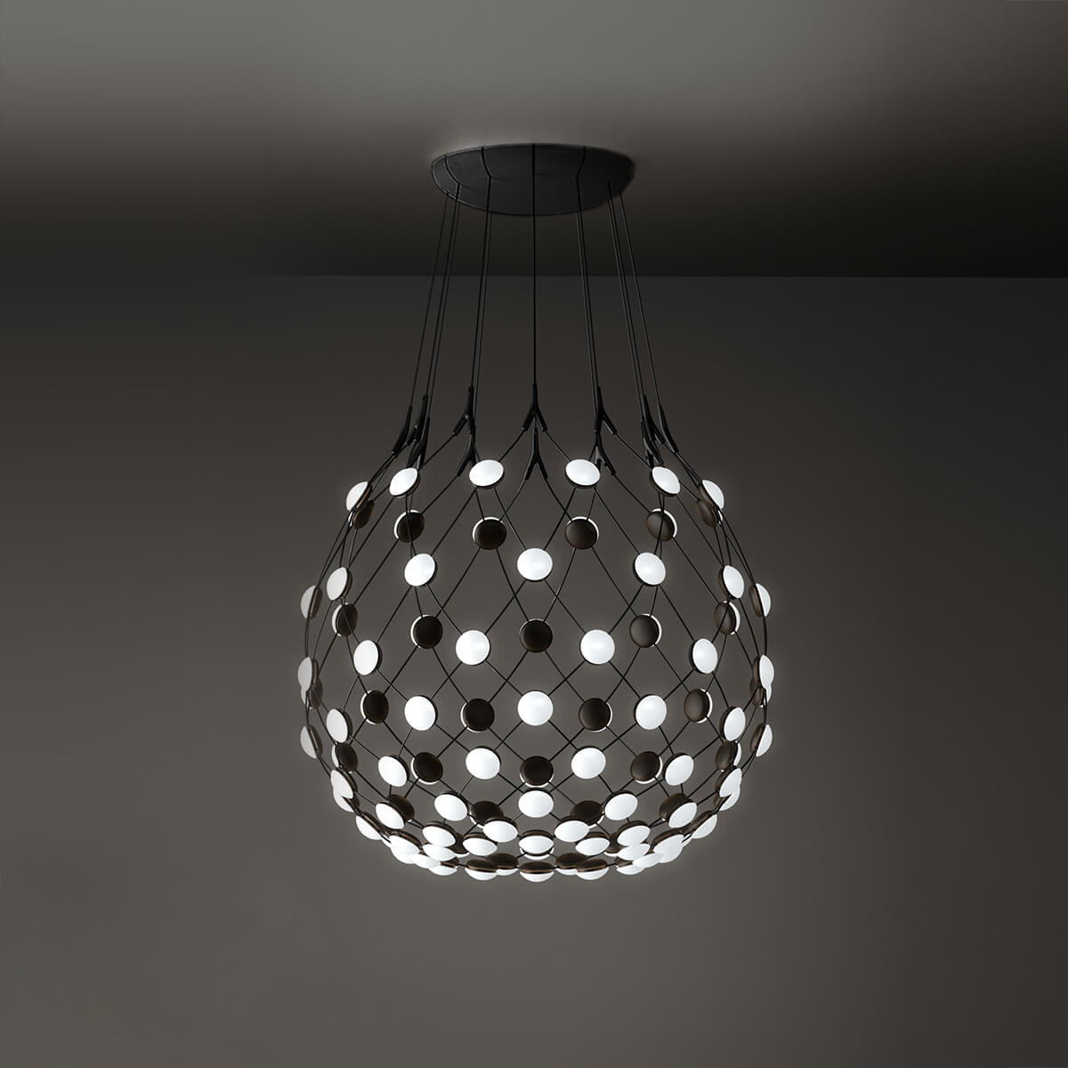 Luceplan Mesh LED Sospensione, Ø: 80 cm