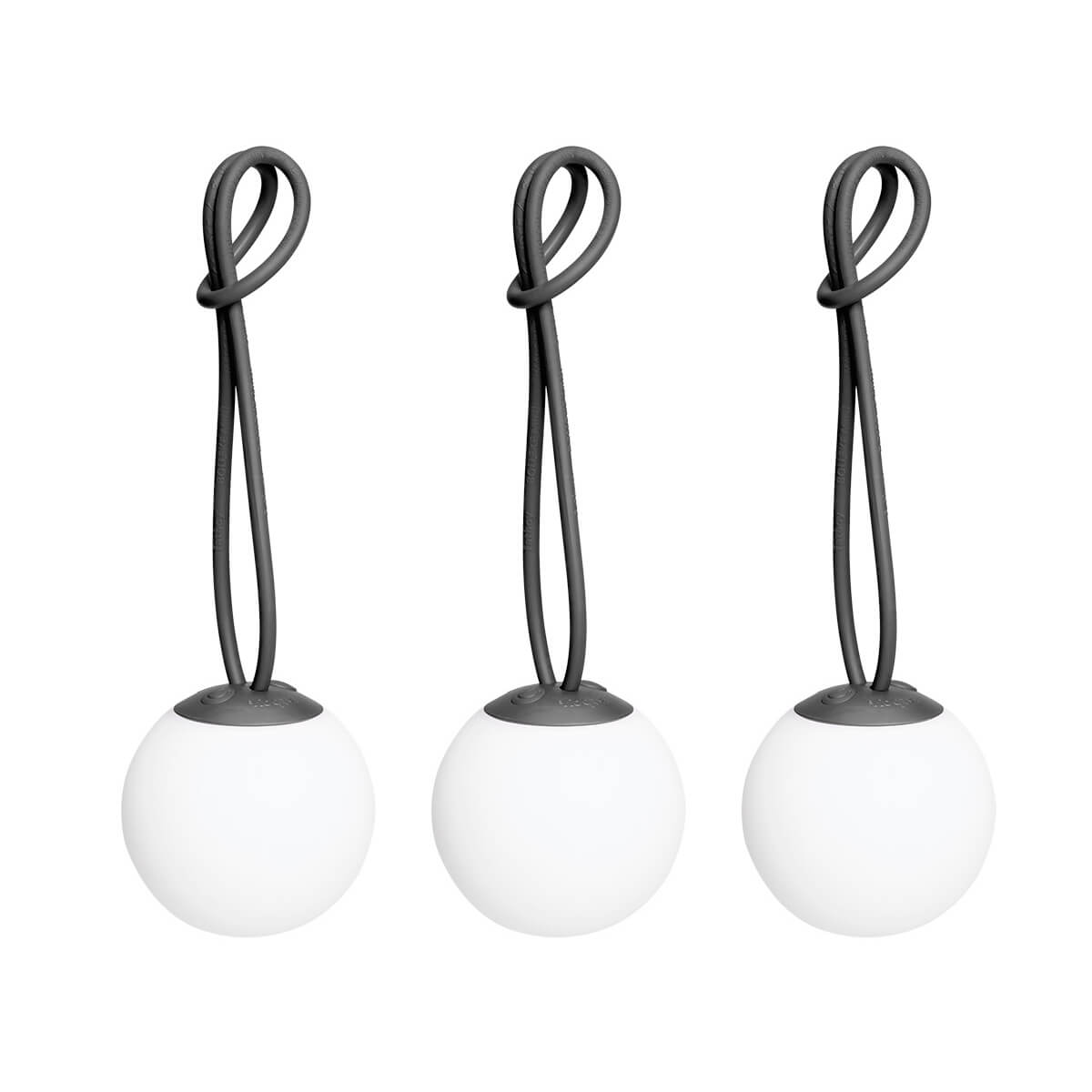 Fatboy Bolleke Mini LED Akku-Pendelleuchte, 3er-Set, anthrazit