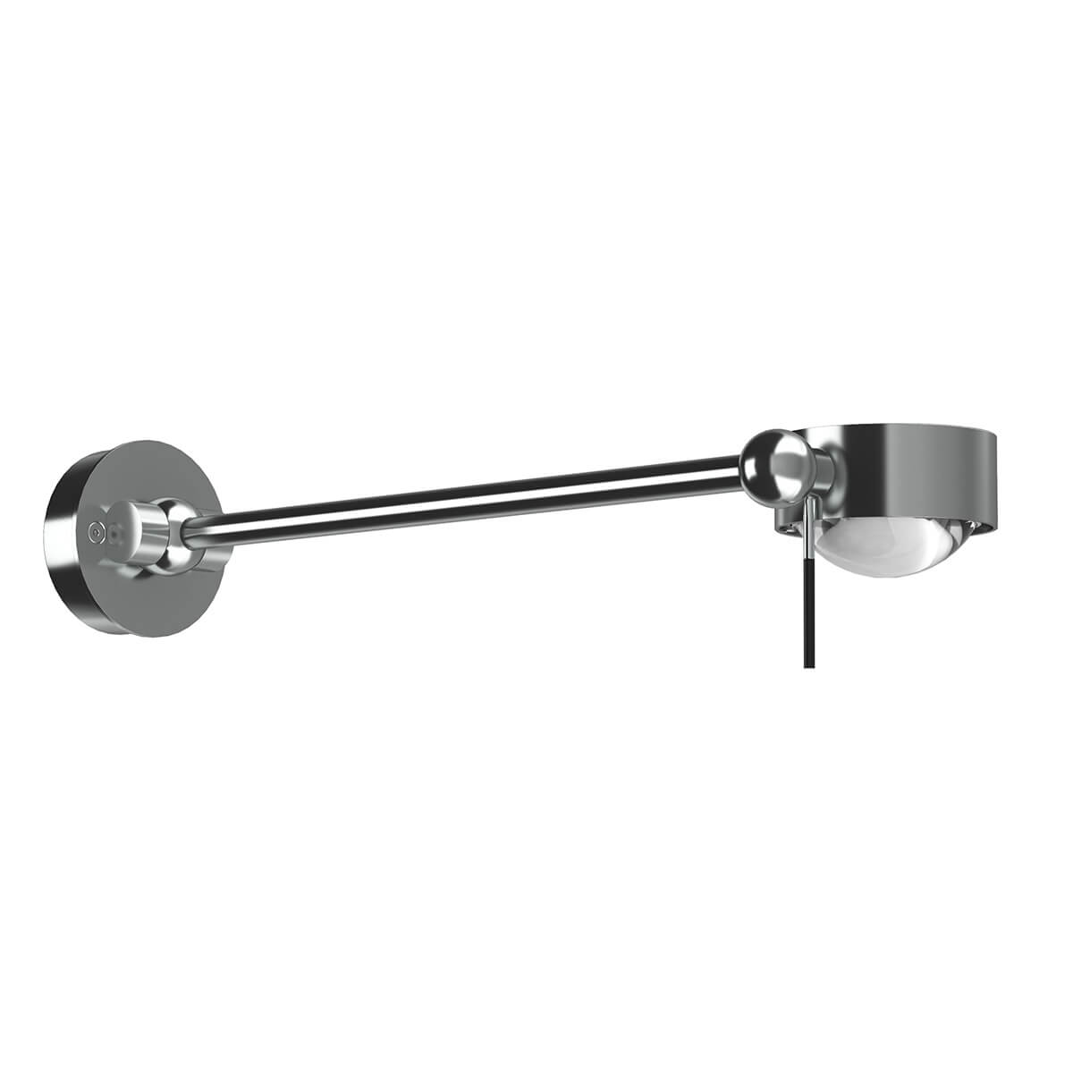 Top Light Puk Wing Single Wand- / Deckenleuchte, 30 cm, Gehäuse, Chrom matt, mit Einsätzen Glas satiniert / Linse klar (Einsätze nicht inbegriffen)
