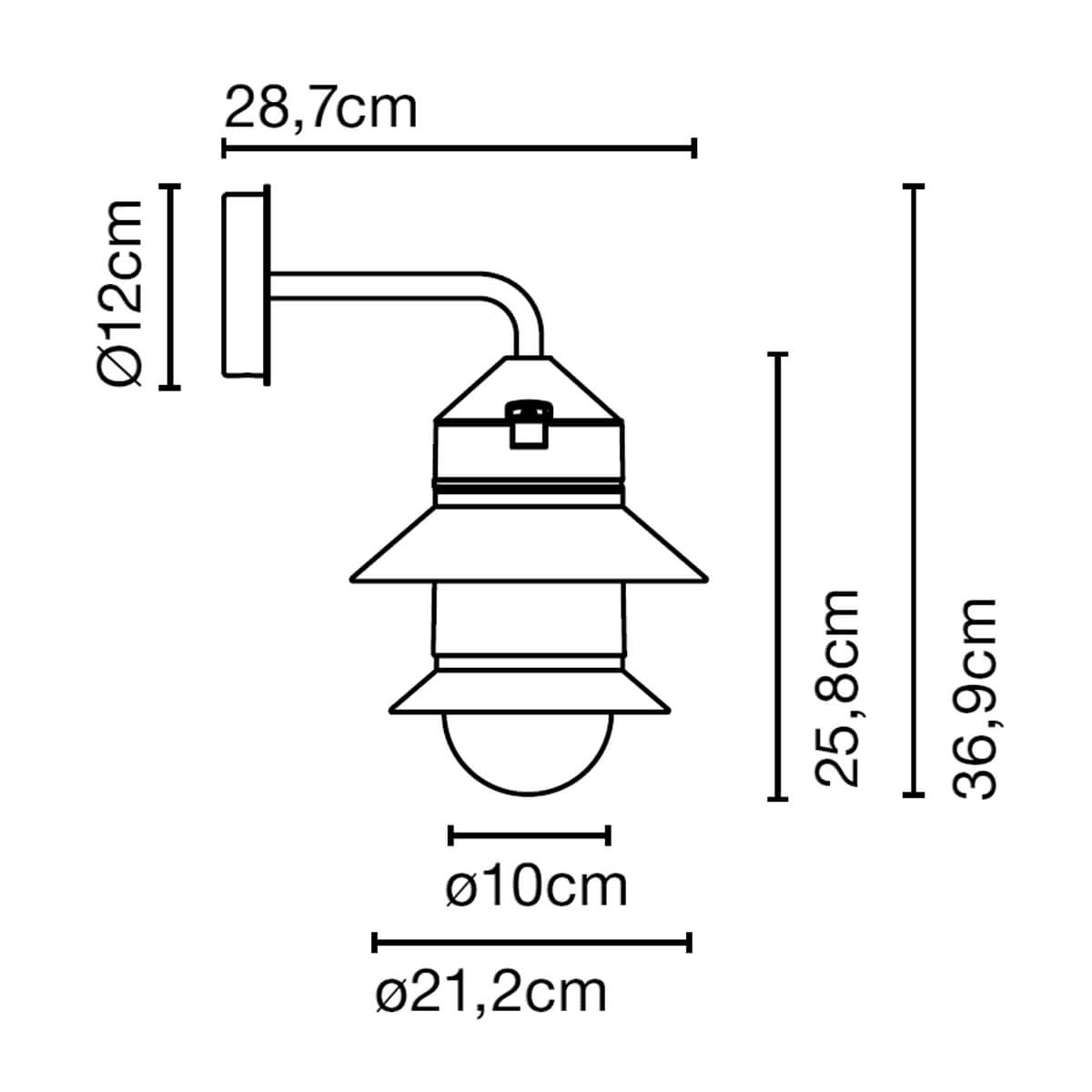 Marset Santorini A Wandleuchte, Maßzeichnung