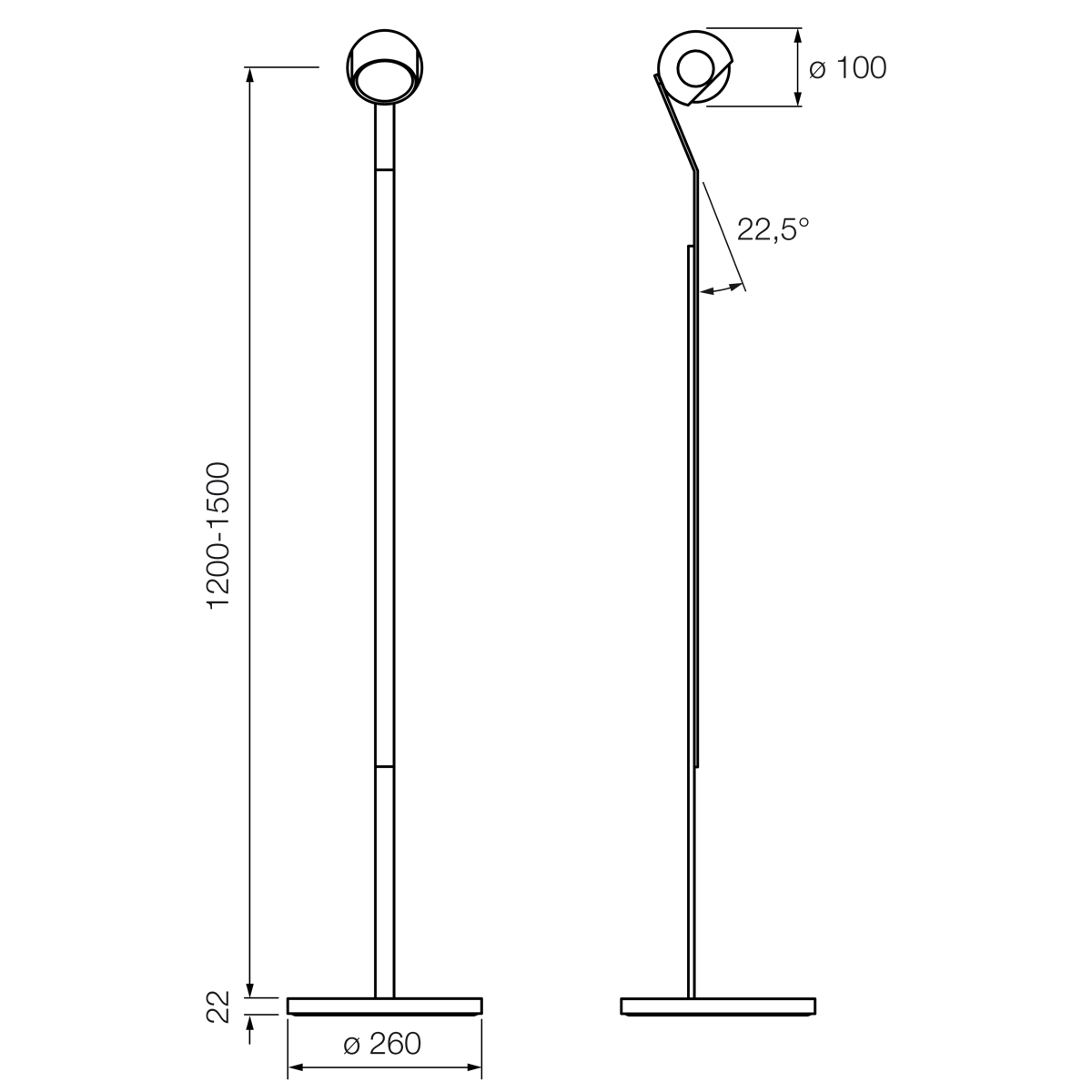 Occhio io 3d lettura C Stehleuchte, 2700 K