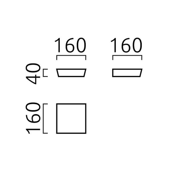 Helestra Cor LED Wandleuchte, Maßzeichnung