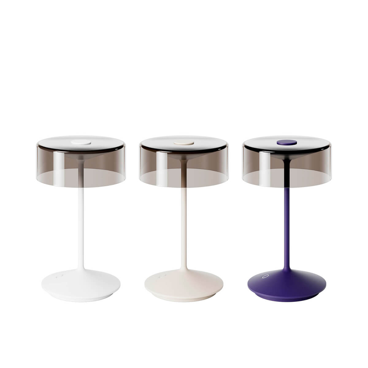 Sigor Numotion LED Akkuleuchte, schneeweiß, dünenbeige und pflaumenblau