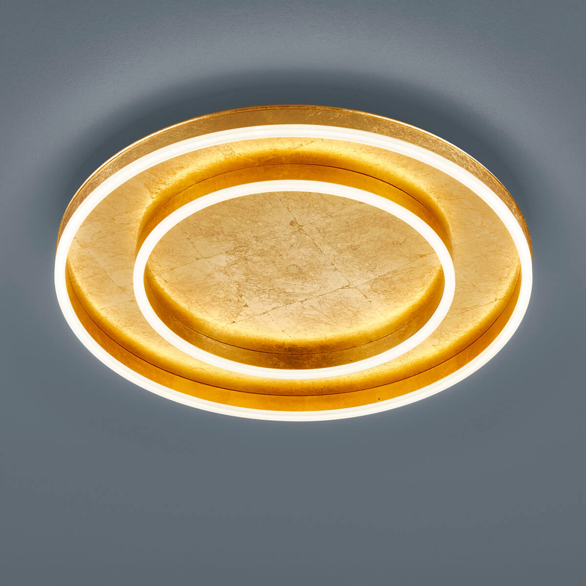 Helestra Sona LED Deckenleuchte, Ø: 59,5 cm mit Casambi-Modul, Blattgold