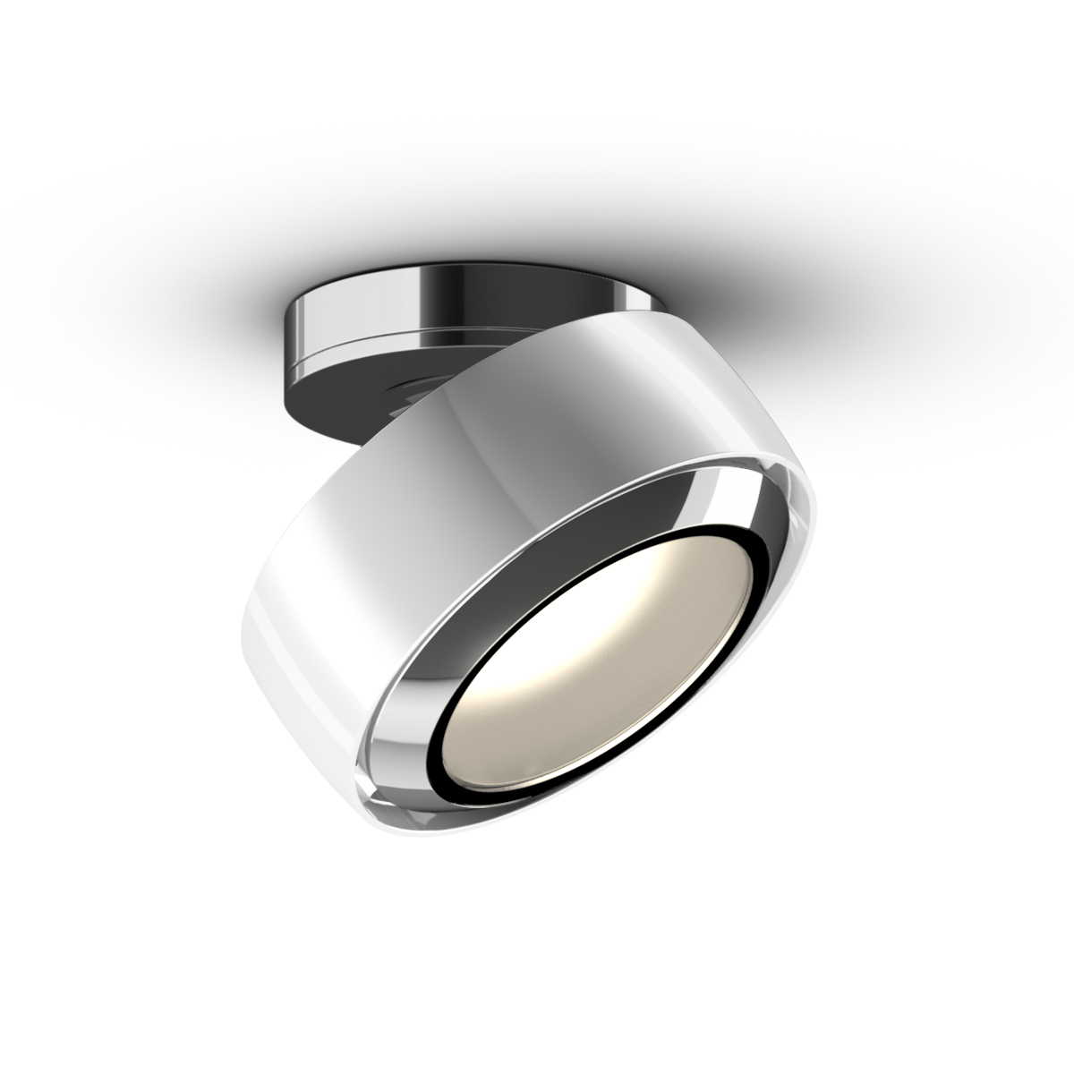 Occhio Più R alto Volt S40 Deckenstrahler, 3000 K, weiß glänzend / Chrom