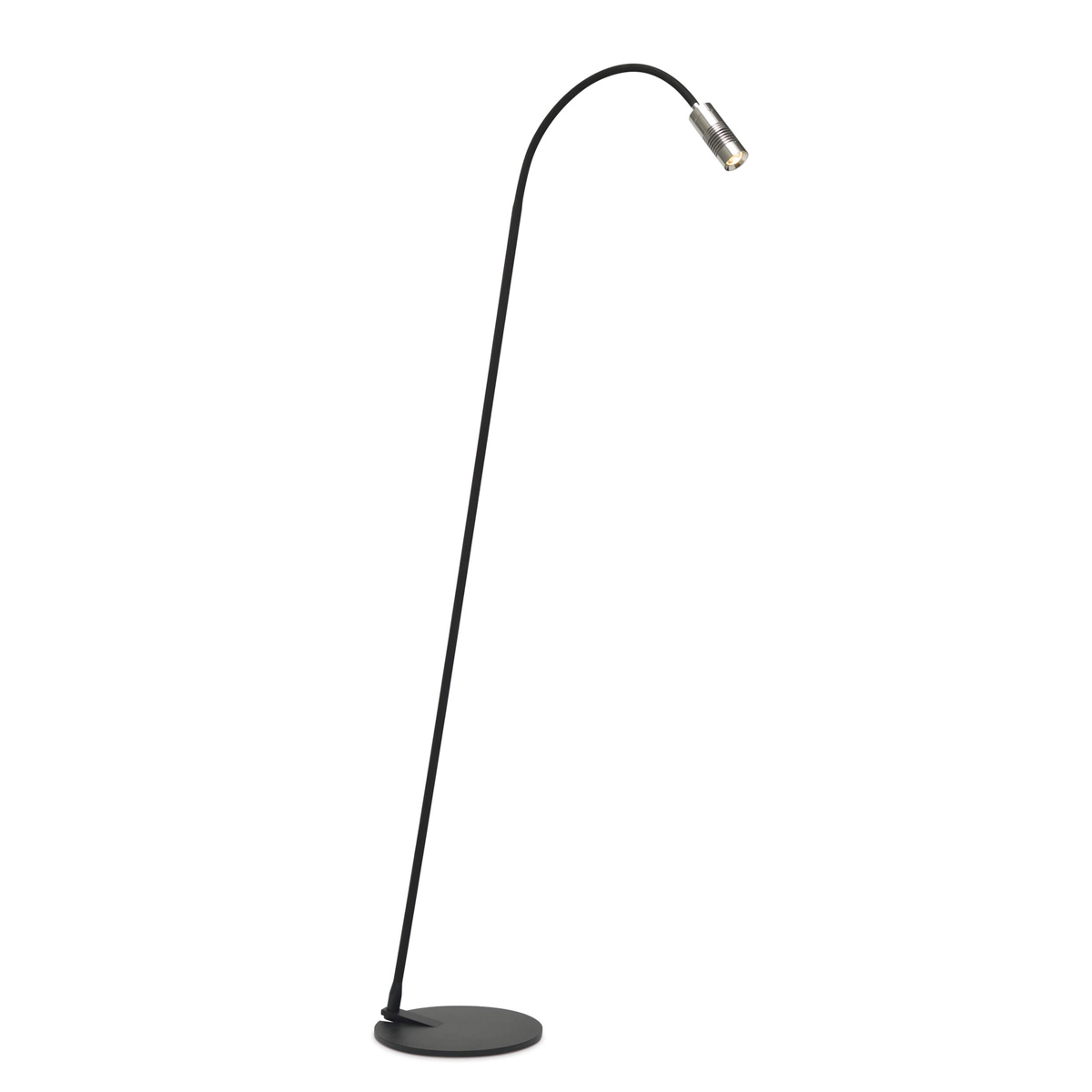 Oligo A Little Bit LED Stehleuchte, schwarz matt, Kopf: Chrom