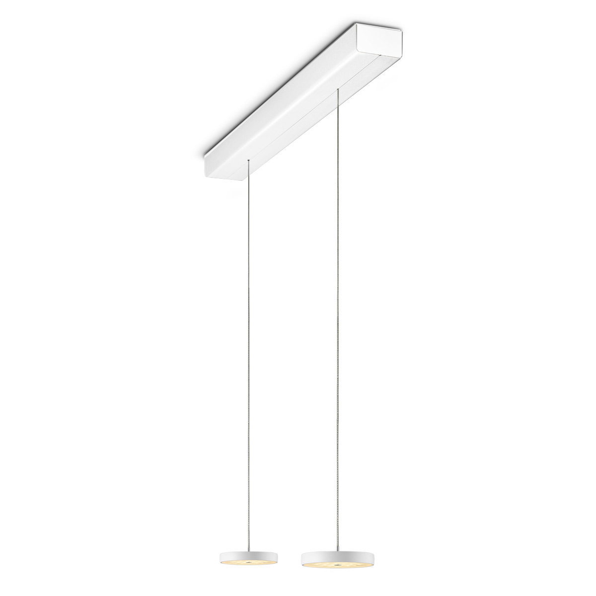 Oligo Decent LED Pendelleuchte, 2-flg., TW, unsichtbare Höhenverstellung, Baldachin: weiß matt, weiß matt