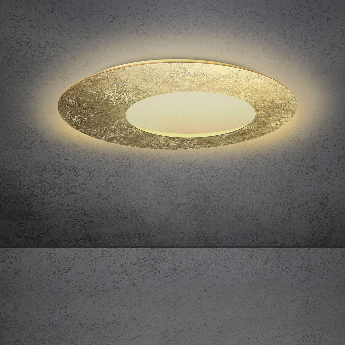 Escale Blade Open LED Wand- / Deckenleuchte, Ø: 79 cm, Blattgold