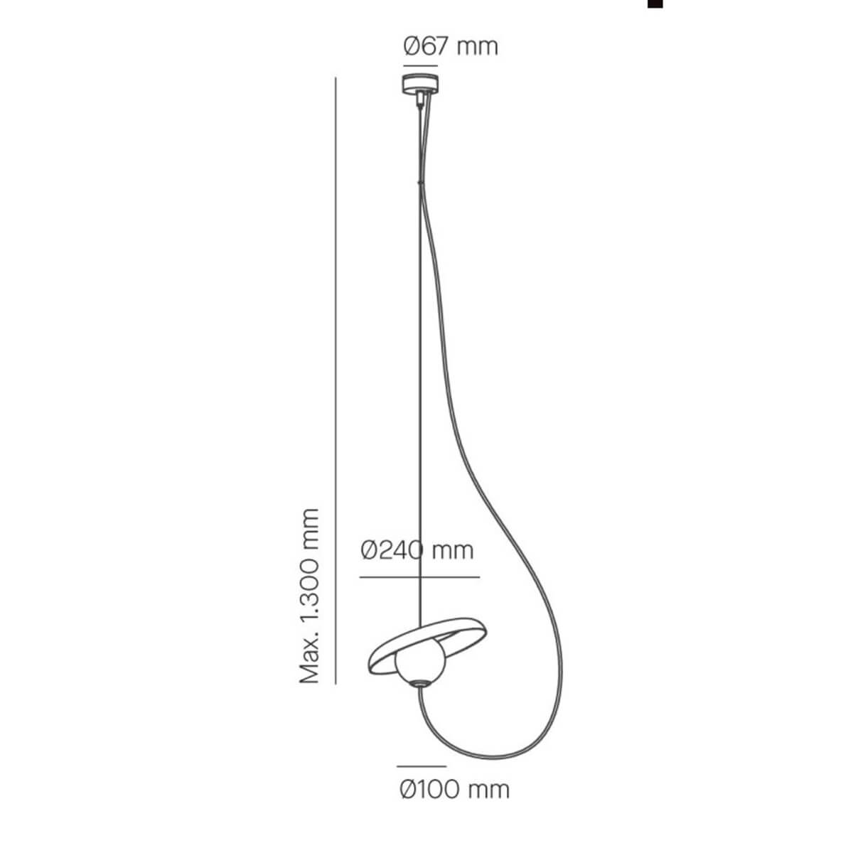 Milan Wire Pendelleuchte, Ø: 24 cm, Maßzeichnung