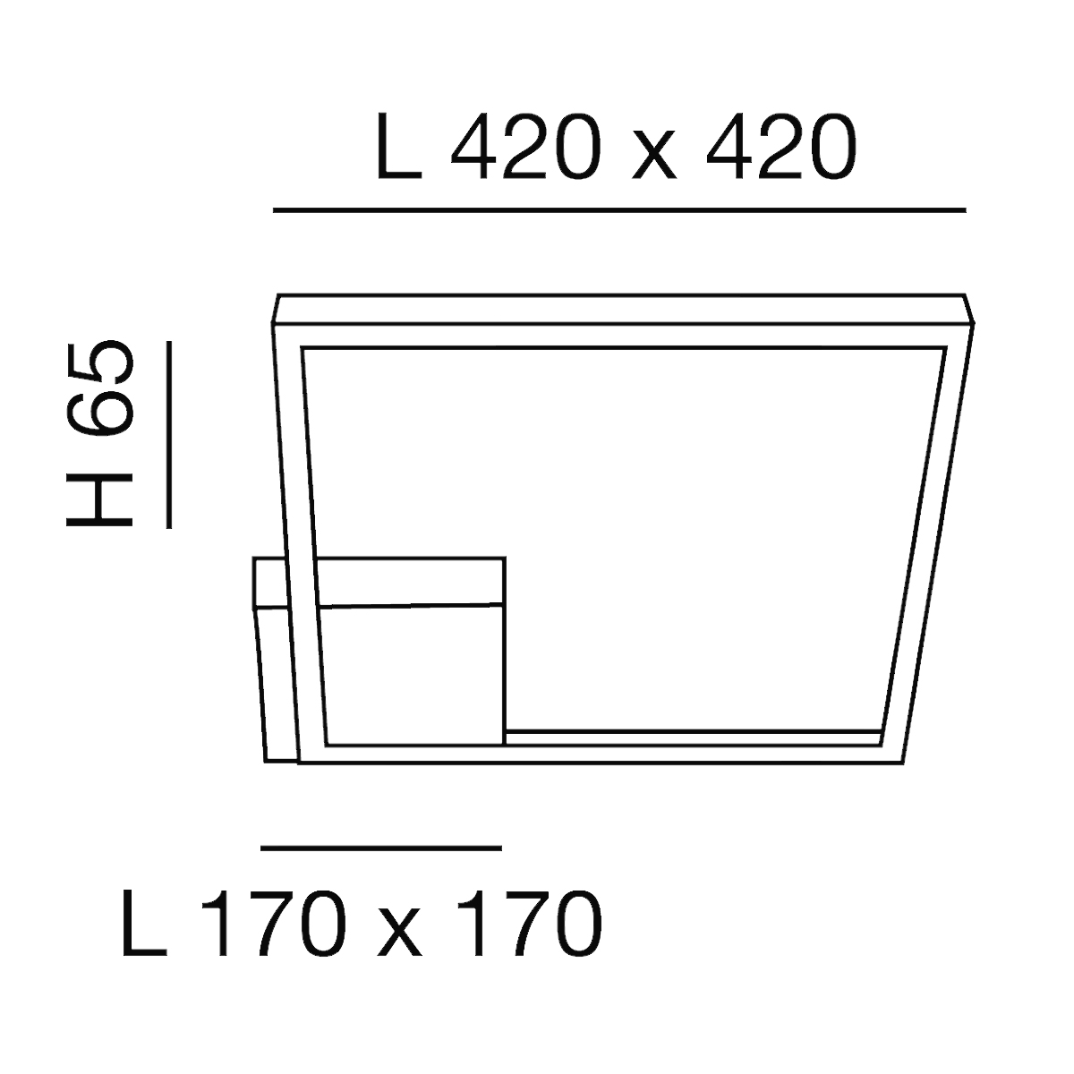 Fabas Luce Bard 3394-61 LED Deckenleuchte, Maßzeichnung