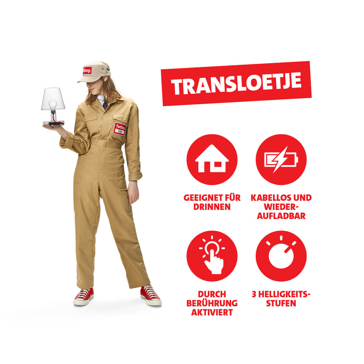 Fatboy Transloetje LED Akkuleuchte, transparent