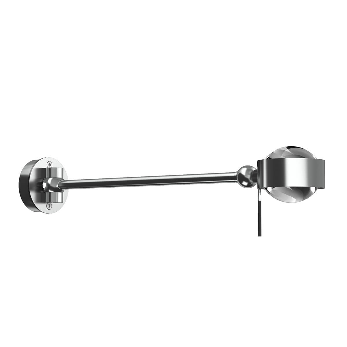 Top Light Puk Mini Hotel Wandleuchte, 30 cm, Gehäuse, Chrom matt, mit Linse klar / Linse klar (nicht inbegriffen)