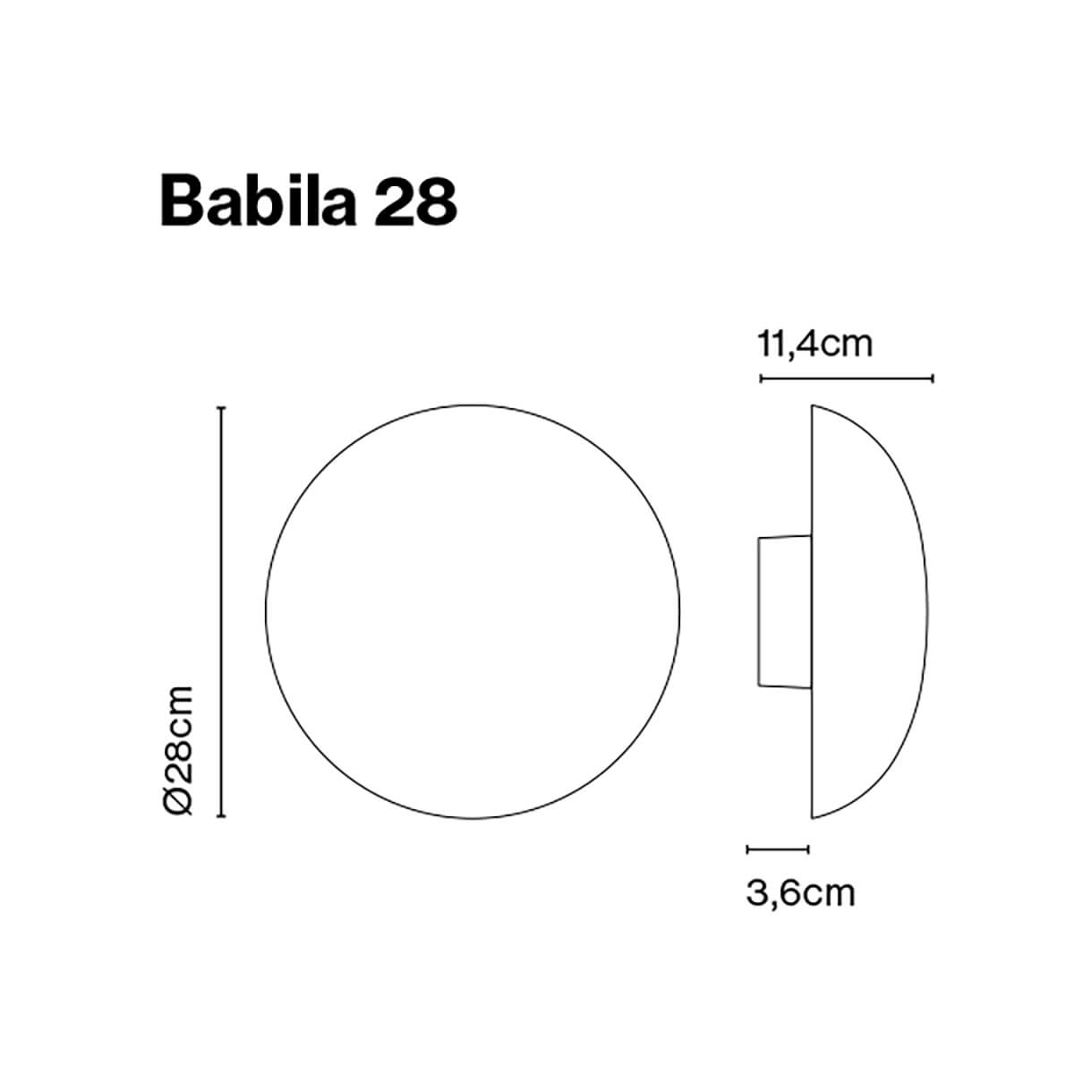 Marset Babila 28 LED Wandleuchte, Maßzeichnung