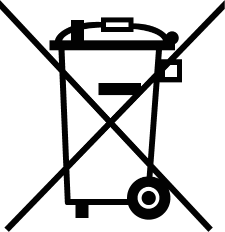 Elektrogesetz Symbol der durchgestrichenen Mülltonne