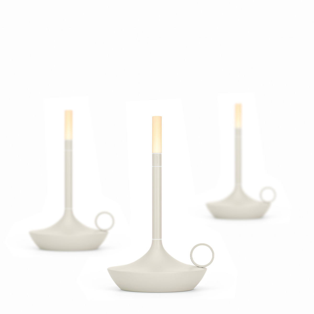 Graypants Wick S LED Akkuleuchte, 3er Set, nebelgrau