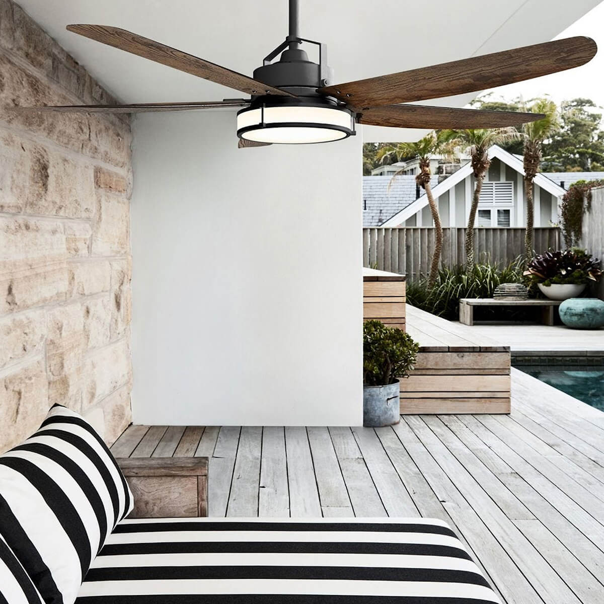 Beacon Lighting Lucci Air Airfusion Louisville Deckenventilator mit Licht, Bronze matt, Flügel: Koa-Holz