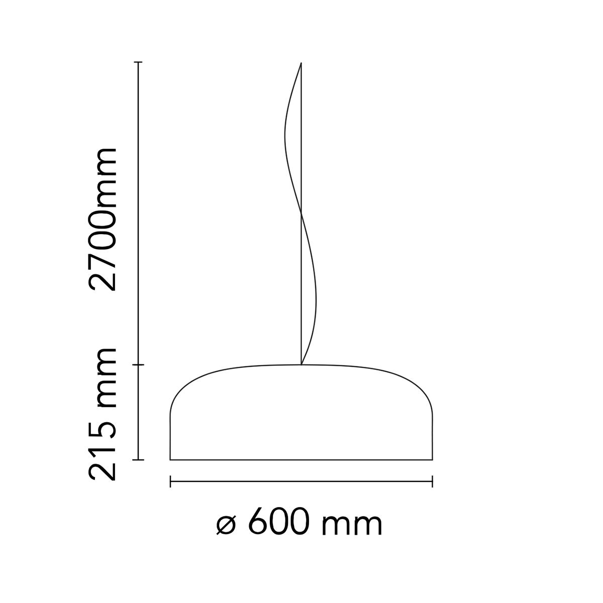 Flos Smithfield S Pendelleuchte, Maßzeichnung