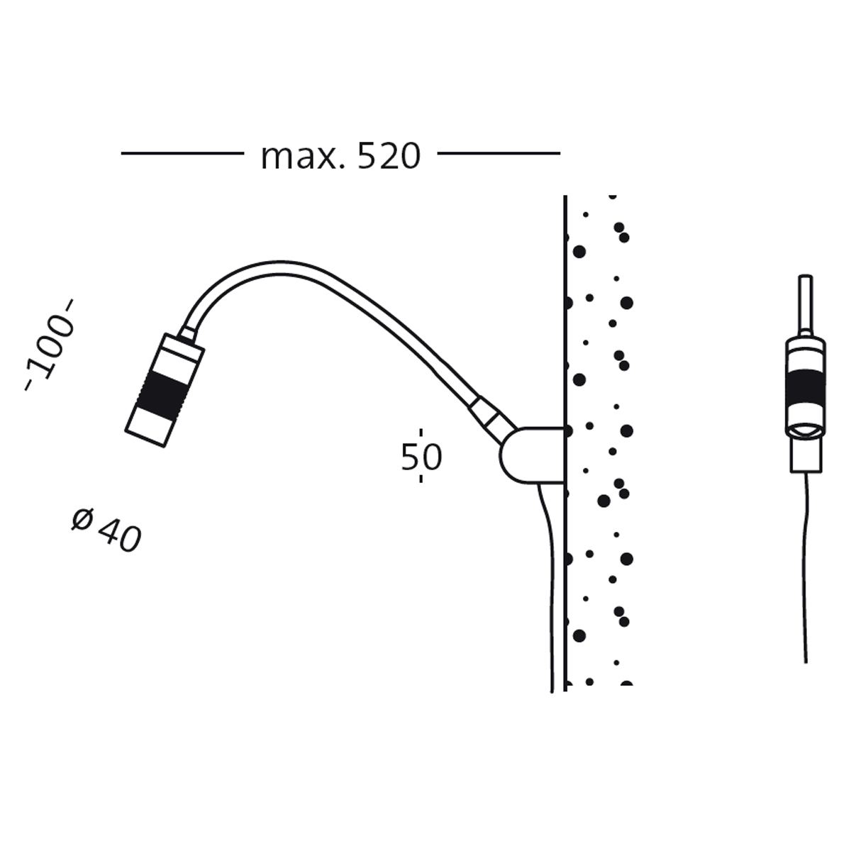 Oligo A Little Bit Colour LED Wandleuchte, Maßzeichnung