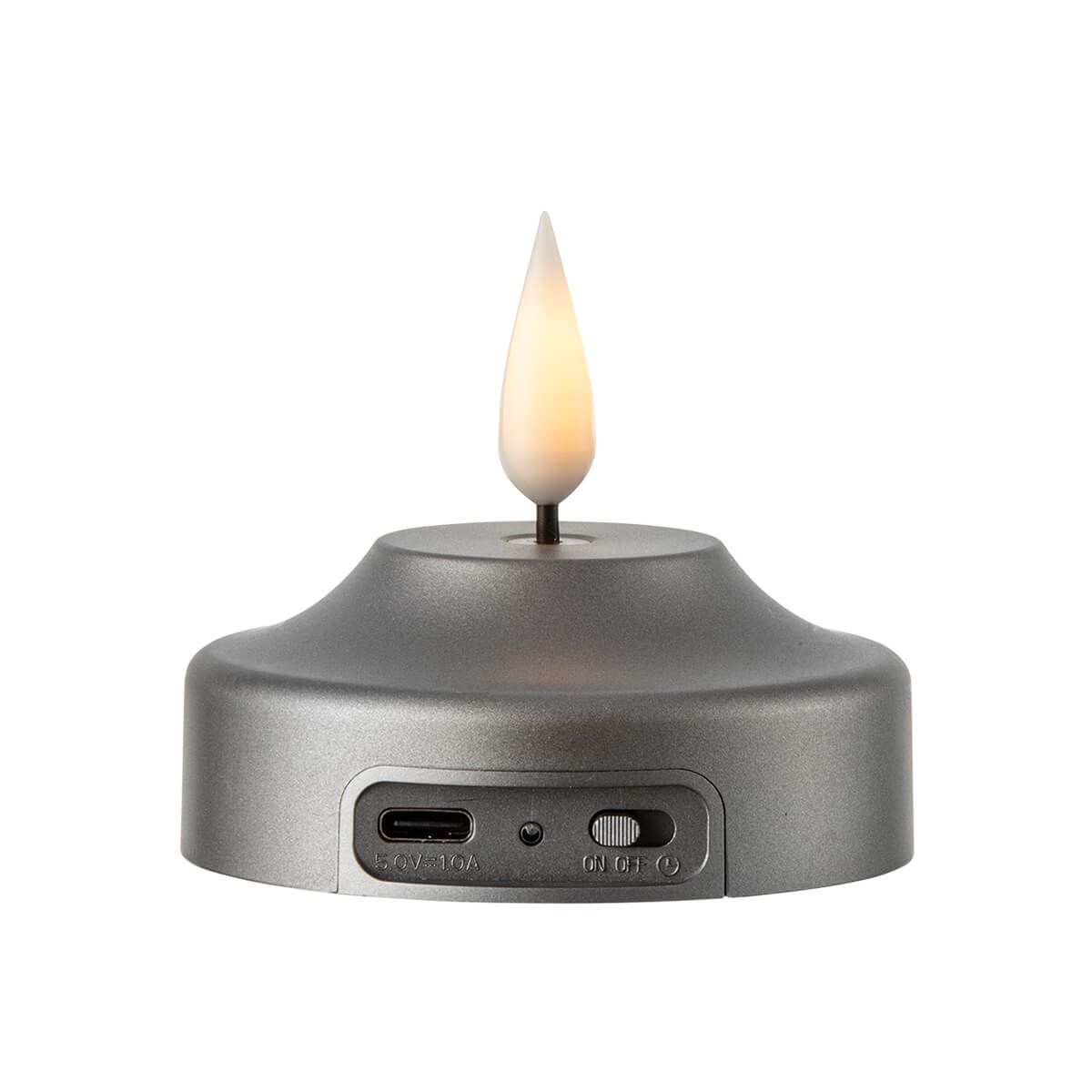 Kooduu Shine 2.0 LED-Kerze für Glow 08 und Glow 10, silbergrau (eingeschaltet)