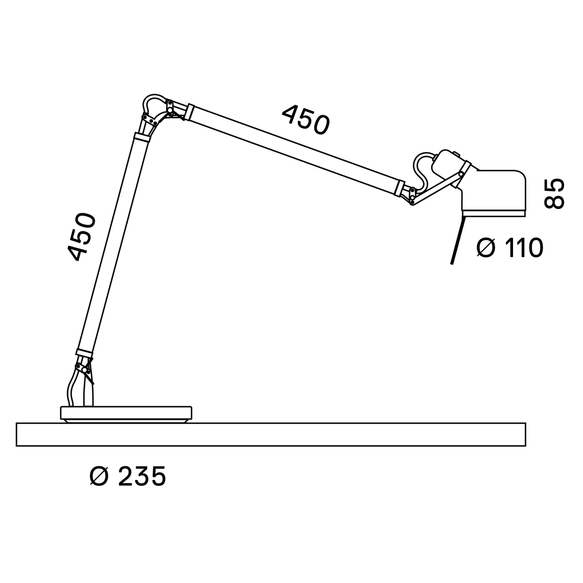 Serien.lighting Job Table LED Tischleuchte, mit Sockel